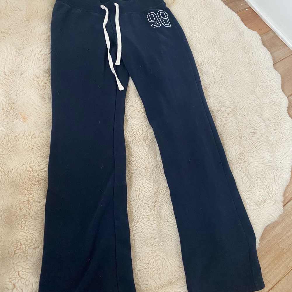 Hollister Kids Navy Sweatpants with White Drawstring